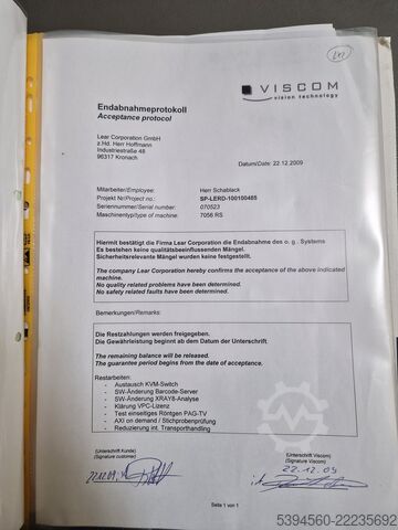 جهاز أشعة سينية لفحص اللوحات الإلكترونية AOI/AXI Viscom X 7056 RS