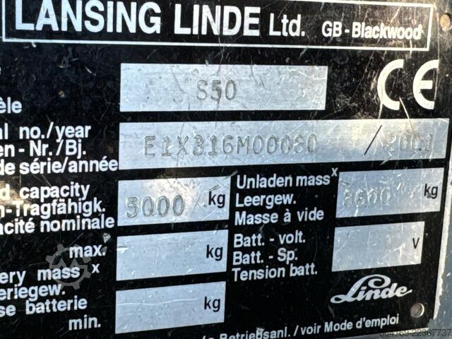 Stivuitor lateral Linde S50 //Duplex 4850 mm //