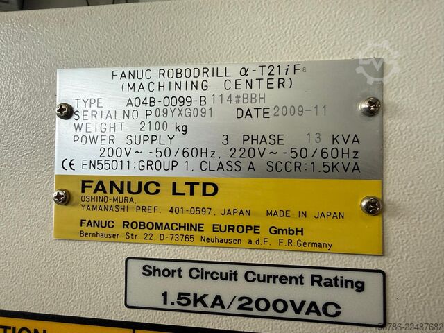 Vertikalt maskineringssenter Fanuc Robodrill Alpha T21iFa 5 axis