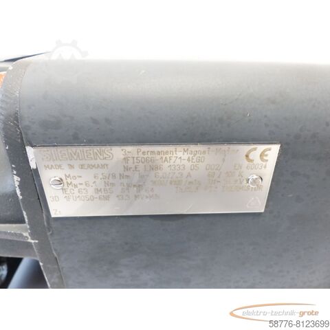 Siemens motor Siemens 1FT5066-1AF71-4EG0 Motor SN:ELN86133305002 + ROD