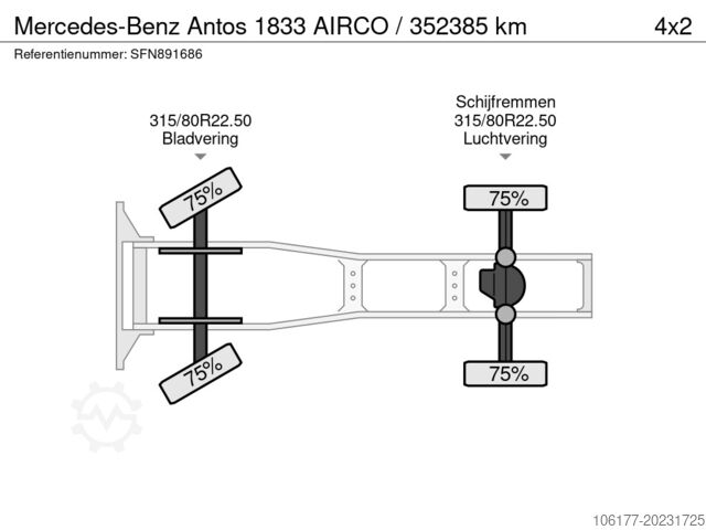 Стандарт-СЗМ Mercedes-Benz Antos 1833 AIRCO / 352385 km