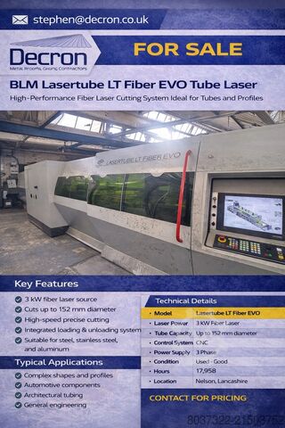 Máquina de corte por láser BLM LASERTUBE LT FIBER EVO TUBE LASER