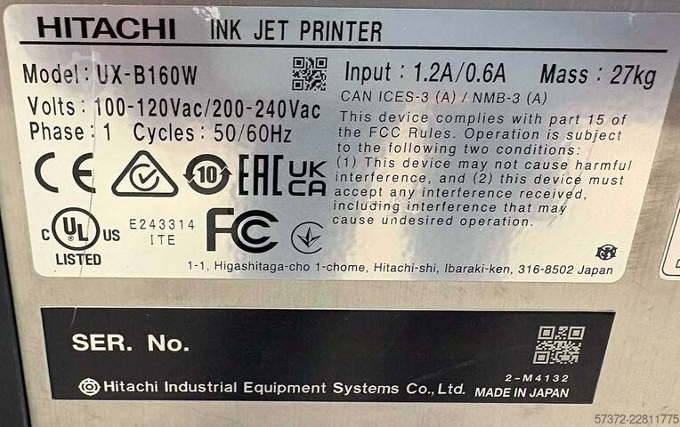 Printer industri inkjet Hitachi UX-B160W