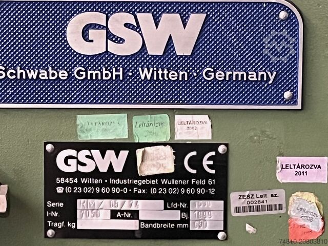 Dispozitiv de îndreptare GSW Richtmaschine RMZ 65 - 74