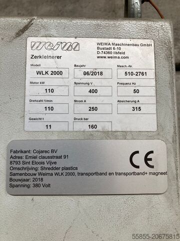 Weima WLK2000 110KW WEIMA WLK 2000 110kW