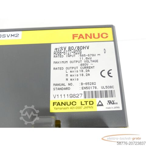 Fanuc komponents Fanuc A06B-6127-H209 Verstärker SV 80/80HV SN V11119827