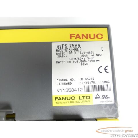 Fanuc Komponente Fanuc A06B-6150-H075 Verstärker PS 75HV SN V11358412
