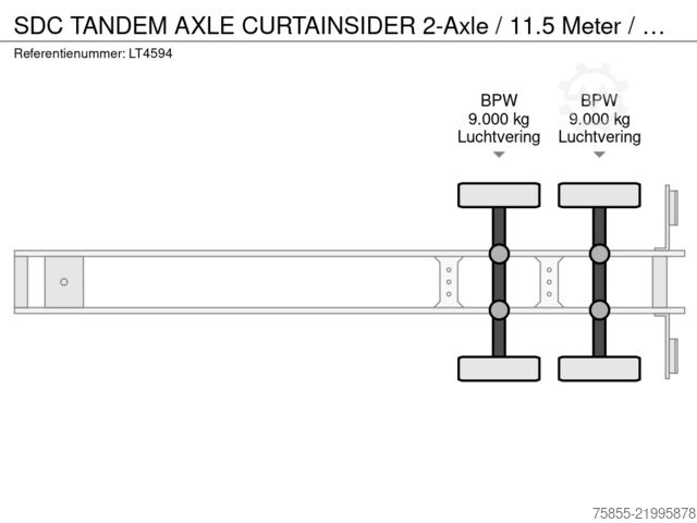 Lonas correderas SDC TANDEM AXLE CURTAINSIDER 2-Axle / 11.5 Meter / ...