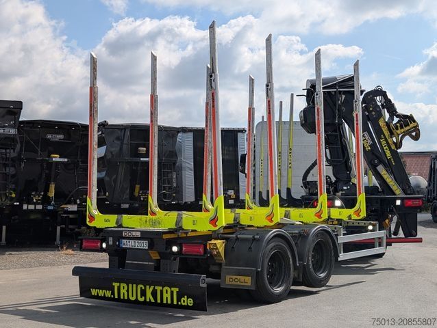 Holztransport Anhänger DOLL Tandem, 4 Schemel, LIFTACHSE, MIETEN?