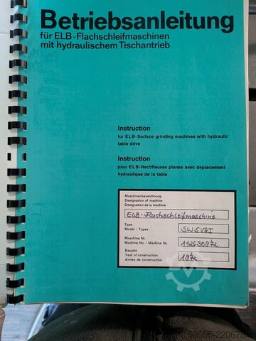Rovinná bruska (bruska) ELB-Schliff SW 5 VA 1