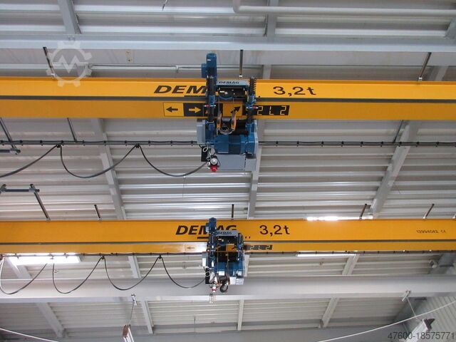 Marquesina de grúa sala de grúas grúa doble grúa Demag - 2x Portalkran Brückenkran Kran EKKE 3200Kg 3,2t 13262mm + Laufschienen