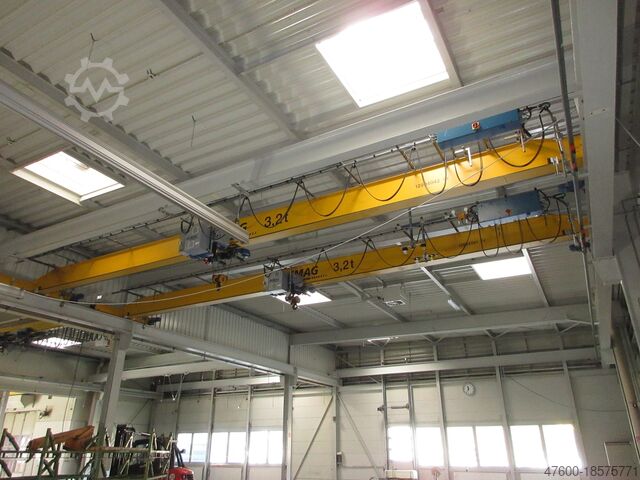Marquesina de grúa sala de grúas grúa doble grúa Demag - 2x Portalkran Brückenkran Kran EKKE 3200Kg 3,2t 13262mm + Laufschienen