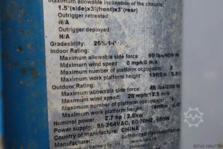 Žirklinis keltuvas Genie GS1932 E-Drive Several In Stock, 8m Working Height