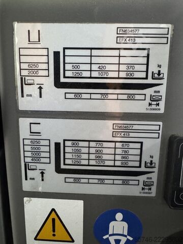 EFX 413 X + i = Guiado por cable !! Triplex FFL !! Batería NUEVA !! JUNGHEINRICH EFX 413 X + i = Wire Guidance !! Triplex FFL !! NEW battery !!
