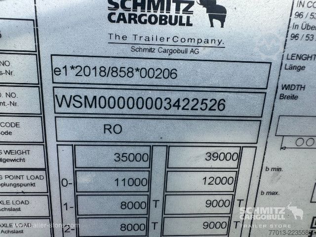 Open semitrailer with tarp Schmitz Cargobull Curtainsider Mega