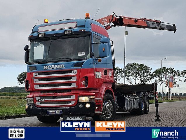 รถพ่วงแพลตฟอร์ม SCANIA R480 6X2 MANUAL CRANE