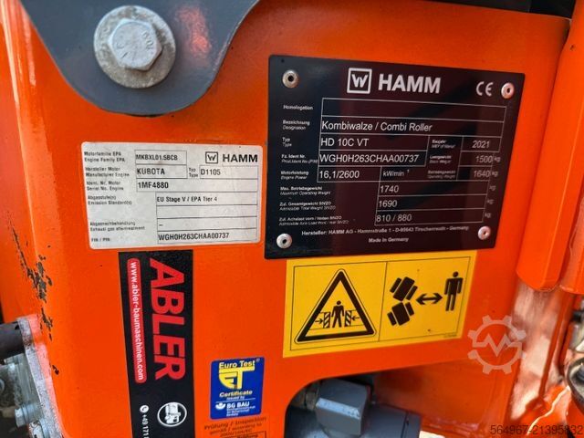싱글 드럼 롤러 HAMM HD10 C VT Kombiwalze neues Modell