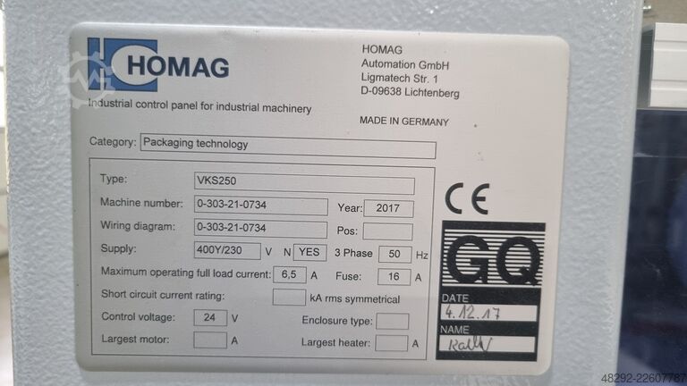 מכונת חיתוך קרטון HOMAG VKS250