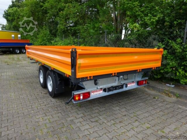 Sklopný přívěs Möslein TTD 13 Orange  13 t Tandem 3- Seitenkipper Tieflader-- Neufahrzeug --