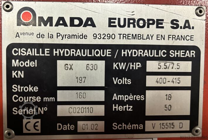 Hidravlične giljotinske škarje AMADA GX 630 3050x6mm