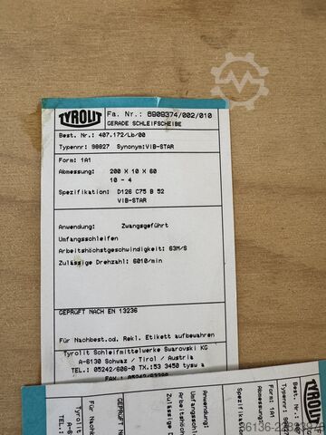 Konvejeris Schleifscheiben HSS für  Weinig Rondamat Schleifscheiben