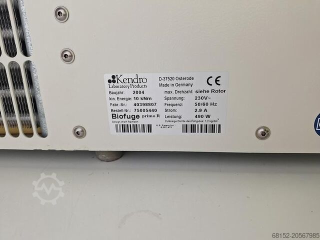 Heraeus Biofuge Primo R soğutmalı santrifüj Heraeus Biofuge Primo R