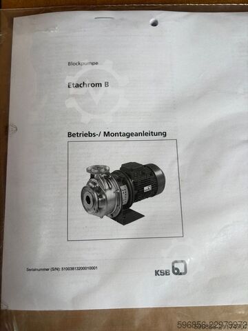  KSB Etachrom B pompa przemysłowa 18 m³/h H=45 m KSB Etachrom B pompa przemysłowa 18 m³/h H=45 m