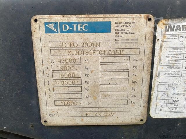 Transporte de contenedores D-TEC FT-43-03V / Flexitrailer / 2x Extendable / BPW ...