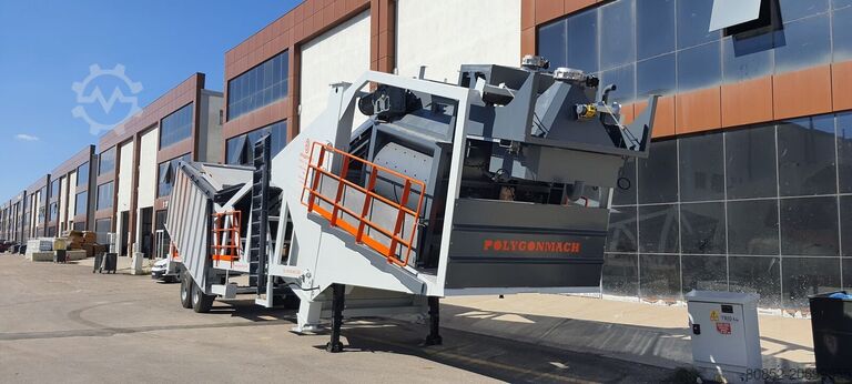 Nhà máy trộn bê tông Polygonmach mobile batching plant self ereted-real mobile-n...