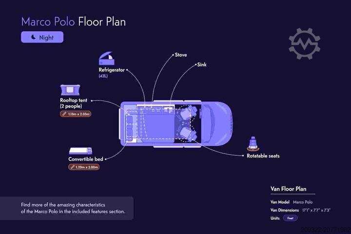 Standardni tegljač Mercedes Marco Polo 250d | 2 Posti Letto | Cucina + Tetto Sollevabi
