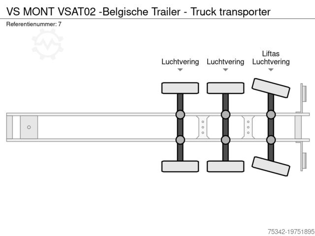 Autószállító VS MONT VSAT02  -Belgische Trailer - Truck transporter