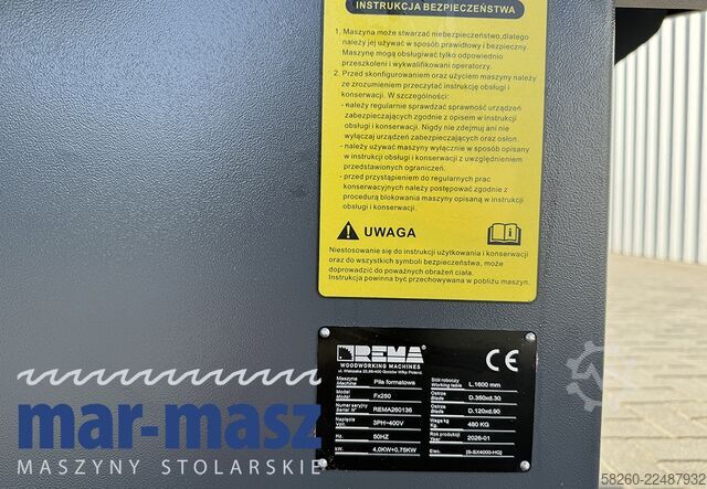 Formaatschijnzaag, formatschuurmachine REMA Fx250 1600mm
