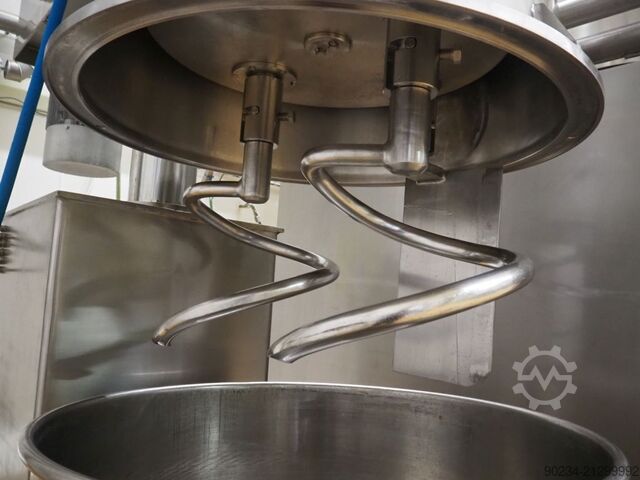 Naudotas nerūdijančio plieno planetinis maišytuvas Grieser modelis VPL 350 su maišymo indais. GRIESER VPL 350