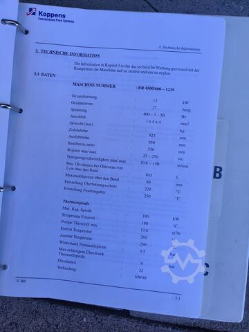 热油连续式油炸机 KOPPENS BR 4500/600