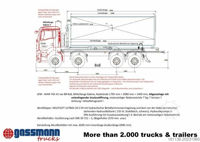 Kroklastebil HIAB Ultima 26S59 Abrollanlage, Funk