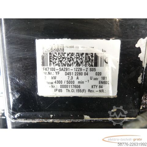 নিয়ন্ত্রণ ইউনিট KUKA 1FK7100-5AZ91-1ZZ9-Z S05 Servomotor SN: YFD451228004020