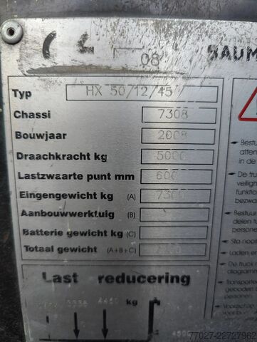 šoninis krautuvas Baumann zijlader / sideloader HX 50/12/45 5000 kg
